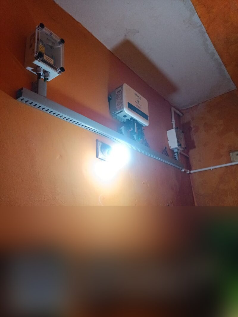Solar panel installation with client