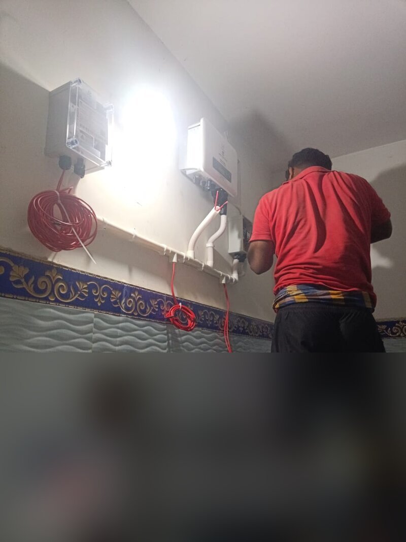 Installation technician at work