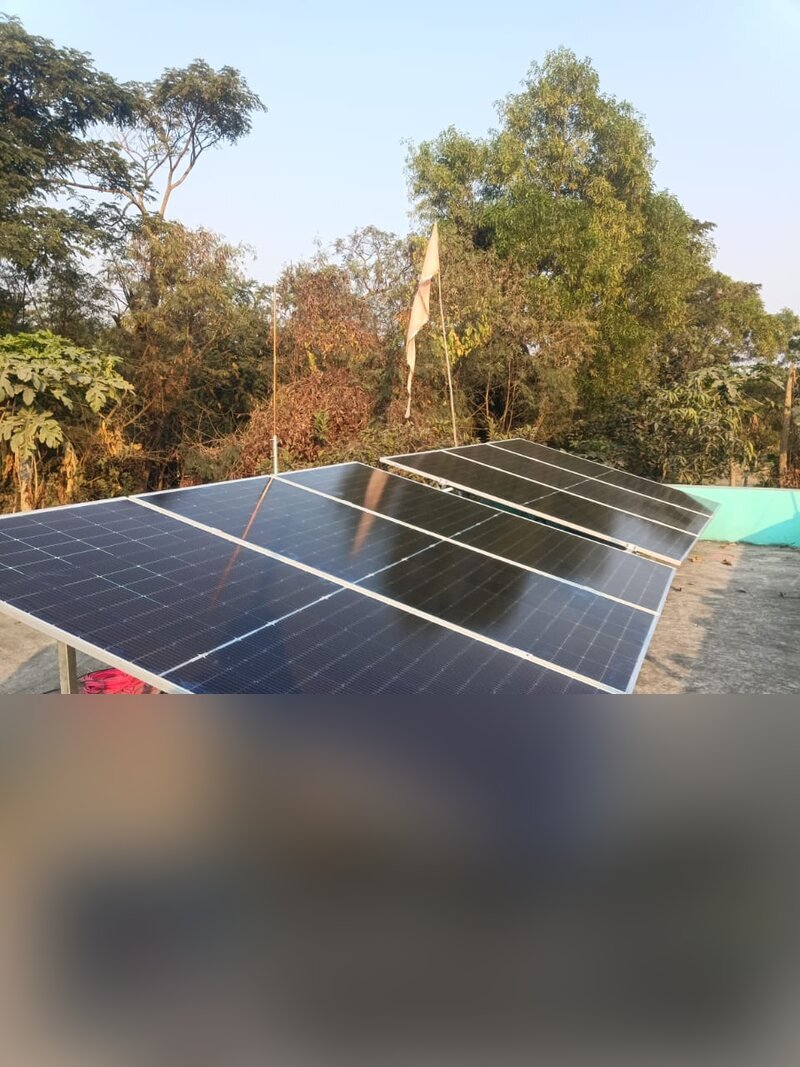 Solar panels on residential rooftop
