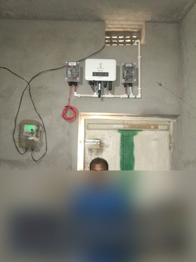 Solar inverter equipment installed on wall