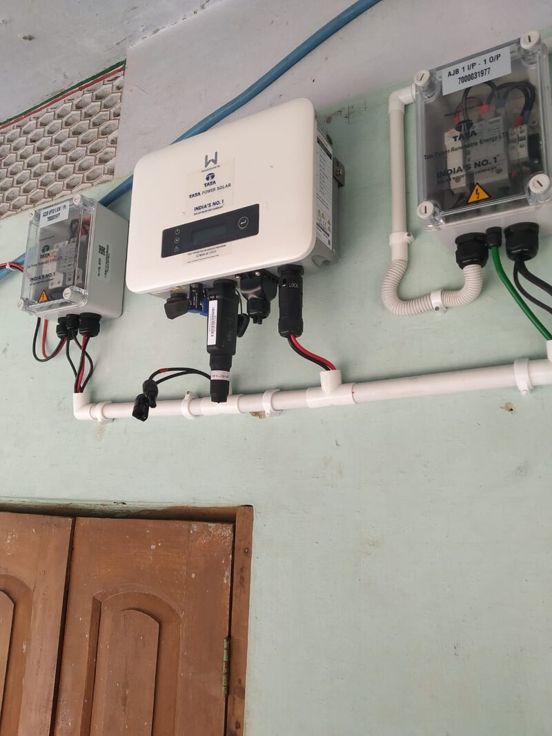 Tata Power Solar inverter with junction boxes