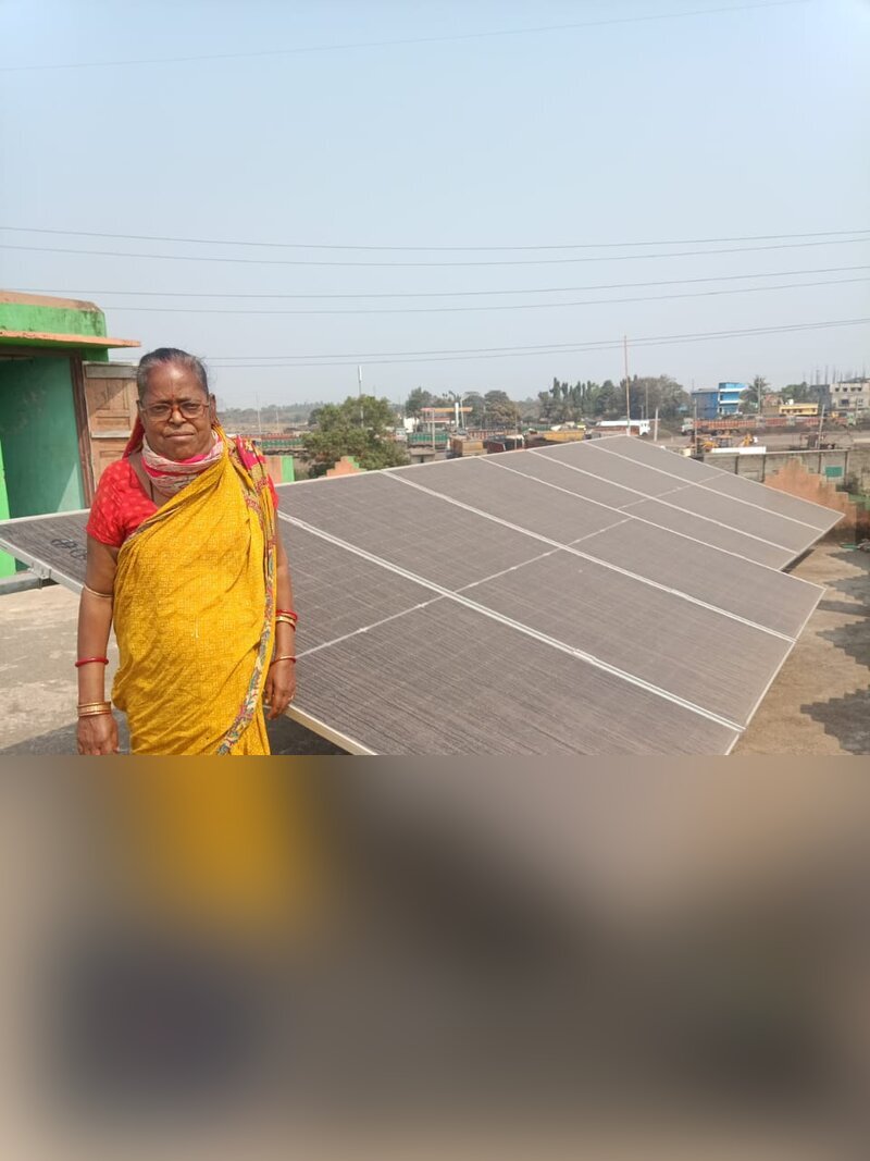 Solar panel setup on residential rooftop