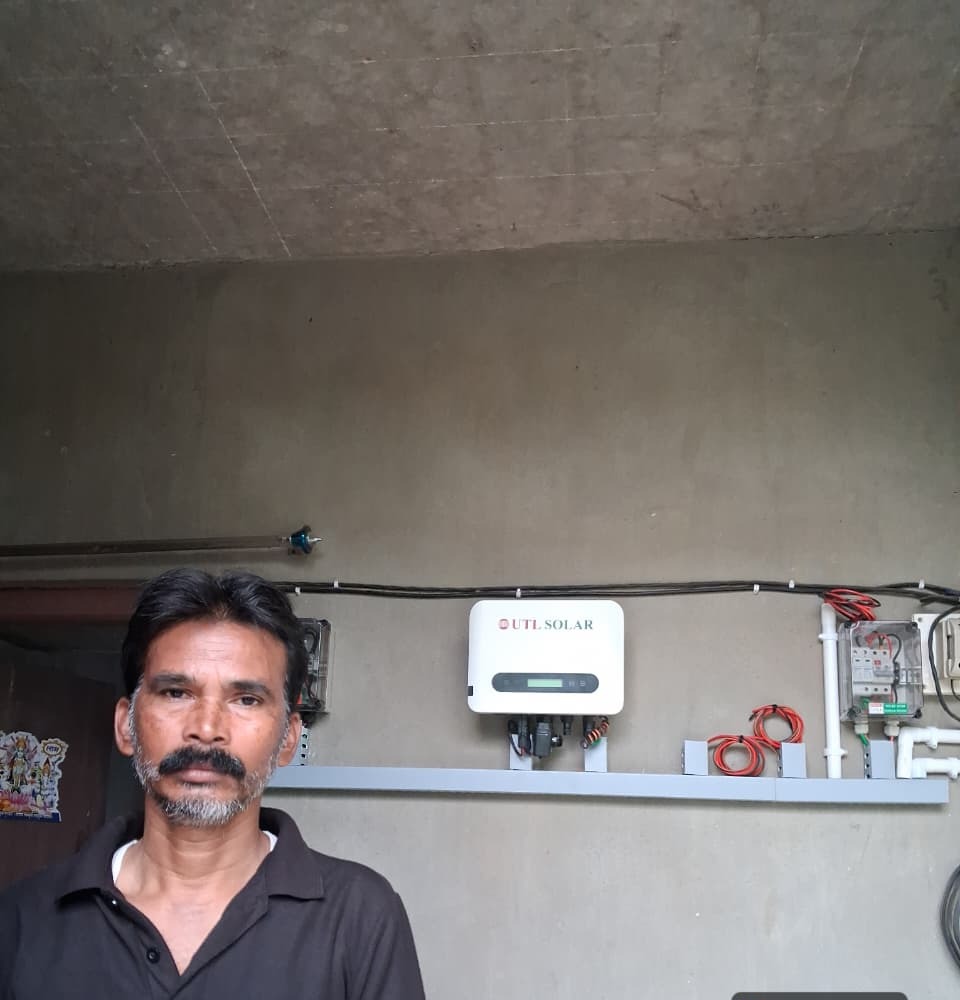 UTL Solar inverter installation with client at Khurusiapat, Odisha