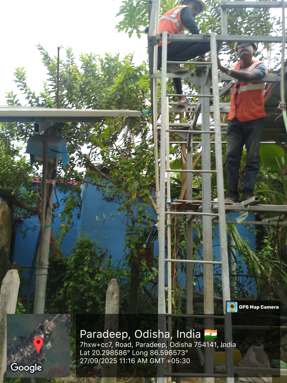 Earthing work in progress at RWSS solar pump site, Paradeep, Jagatsinghpur