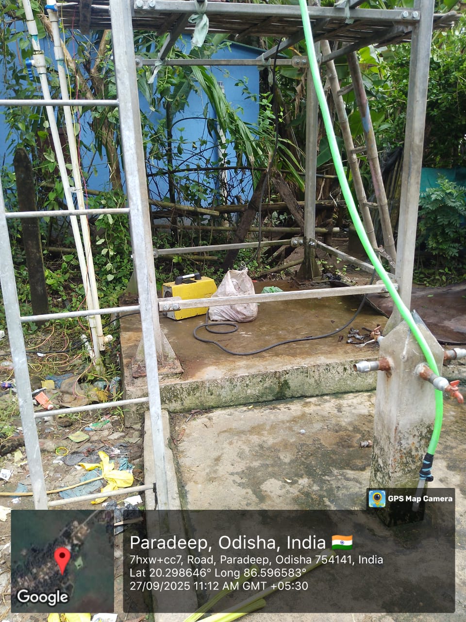 Wiring installation at RWSS solar pump site, Paradeep, Jagatsinghpur