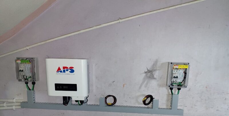 Solar inverter and distribution box wiring installed by SREE, Sainagara, Odisha